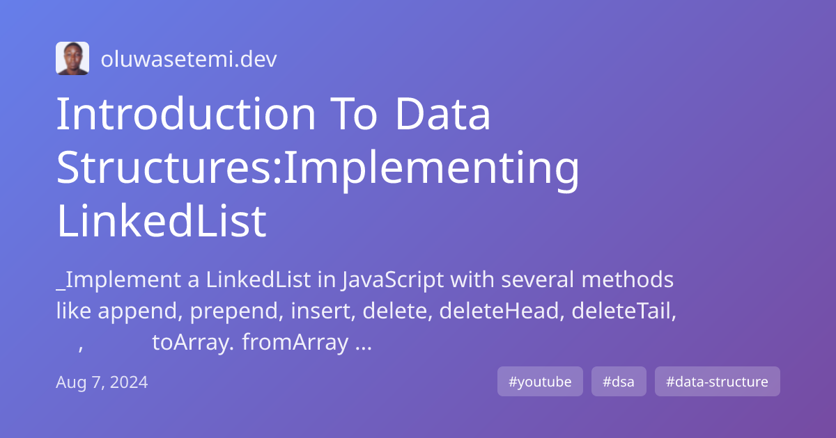 Introduction To Data Structures Implementing Linkedlist